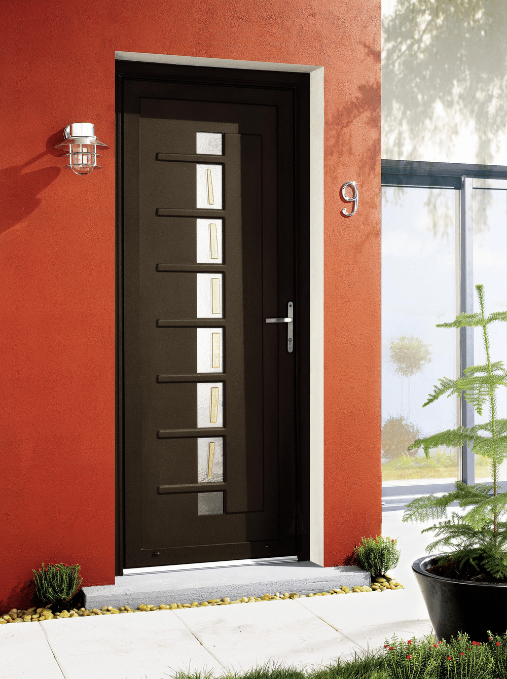 Porte d'entrée contemporaine en alu, collection CITY - Côté Fenêtres